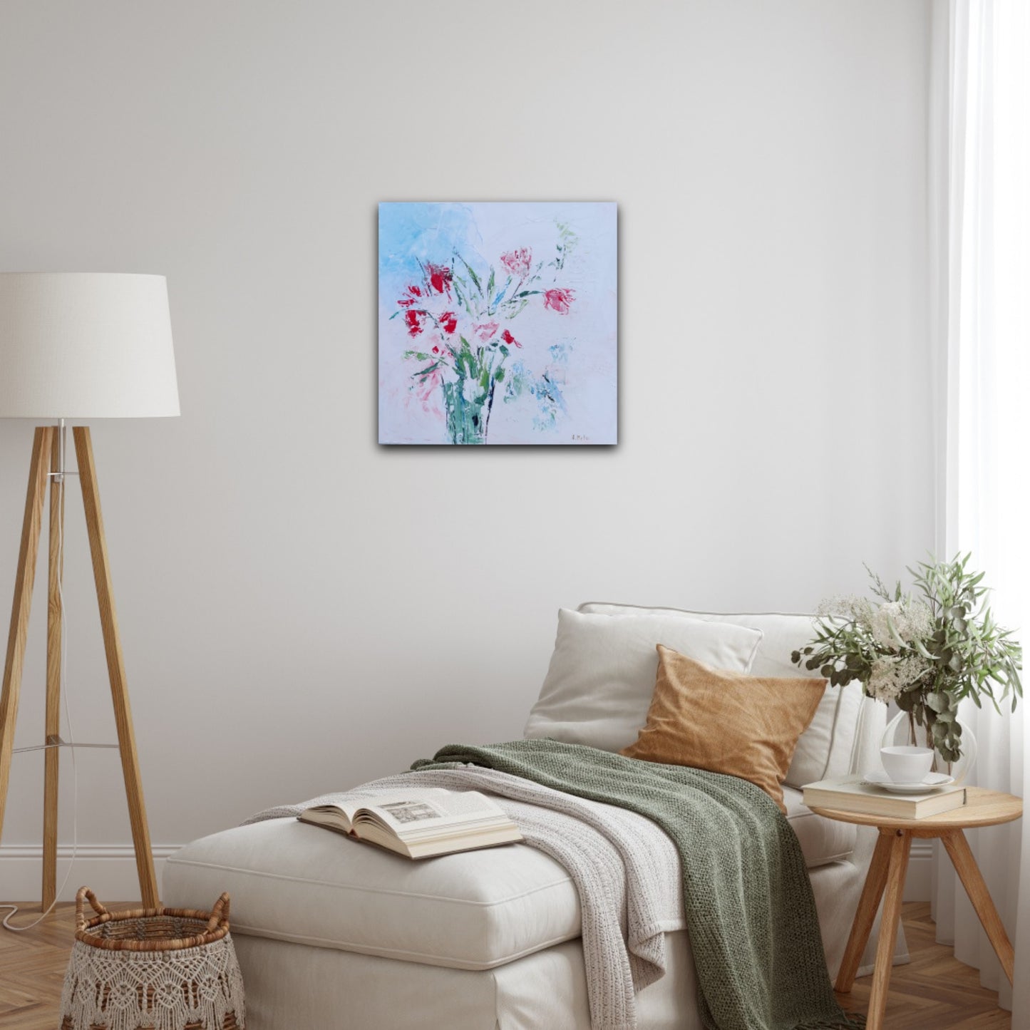 TOILE MODERNE CLAIRE DE FLEURS ADELINE METRO