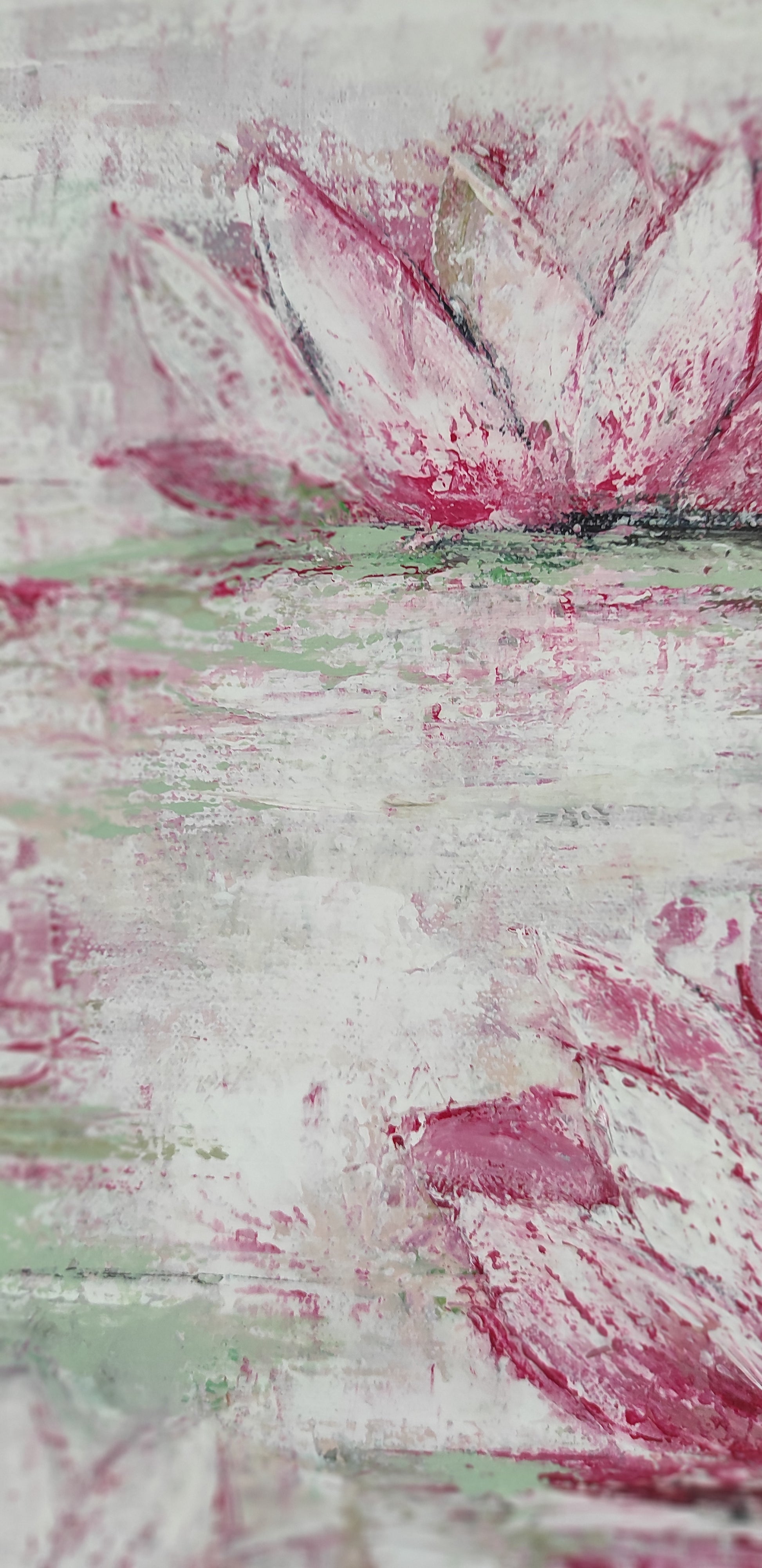 tableau de fleurs roses - tableau artiste peintre romantique - tableau Adeline Metro