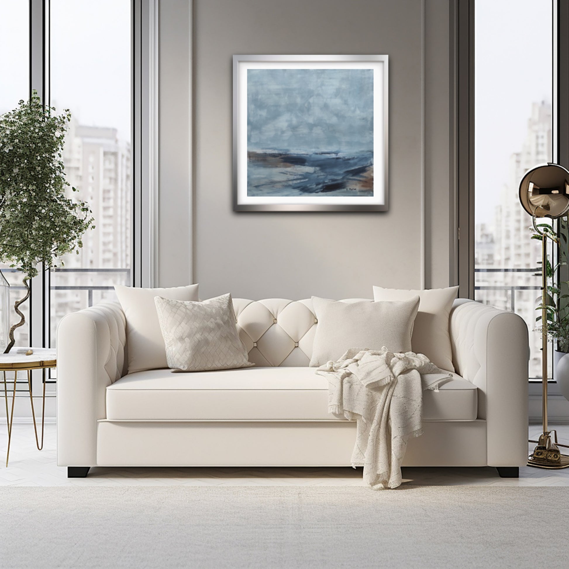 TOILE ARTISTE PEINTRE ADELINE METRO IDEAL DECORATION BLANCHE