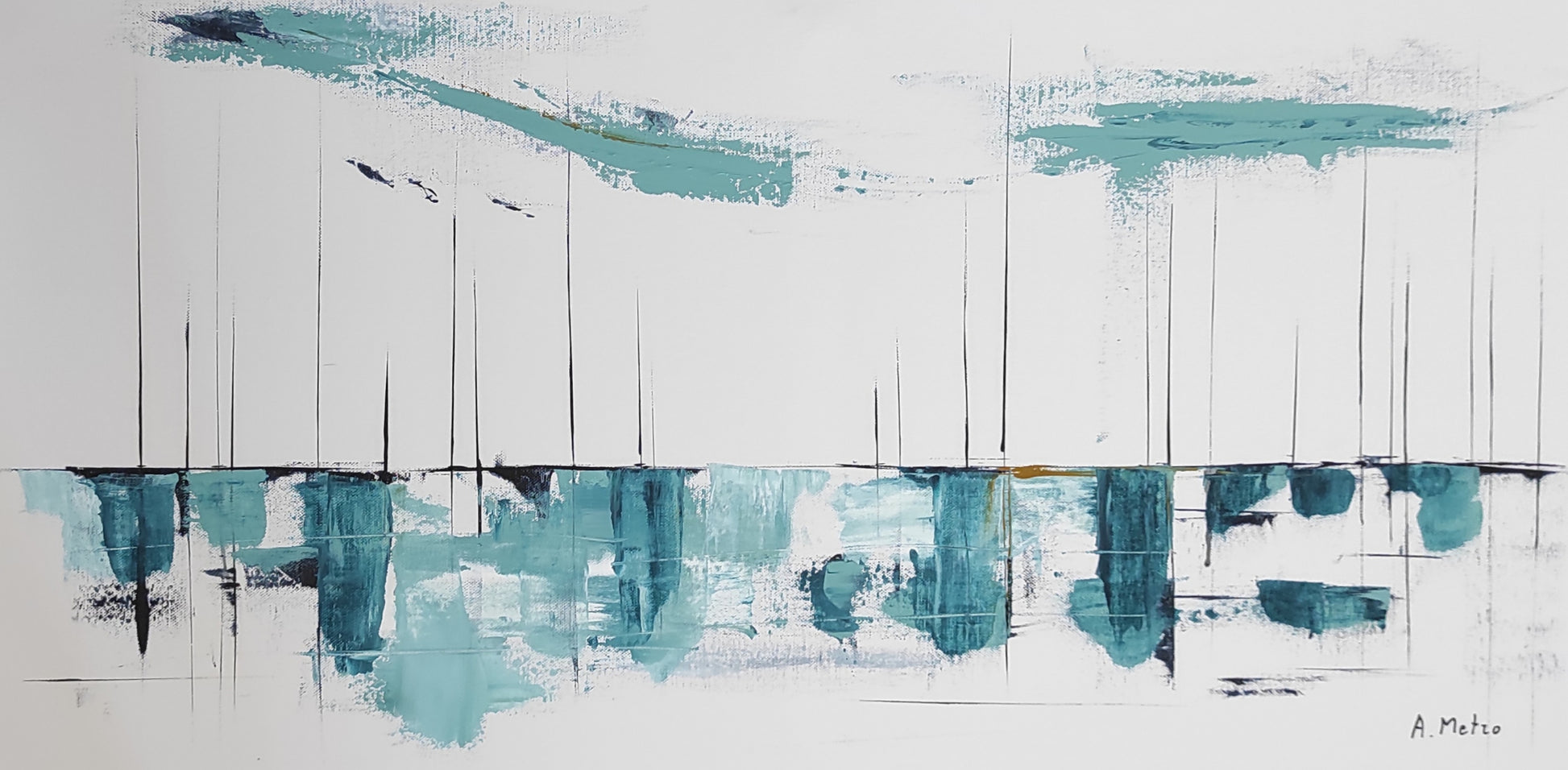 TOILE ARTISTE ADELINE METRO MARINA TURQUOISE