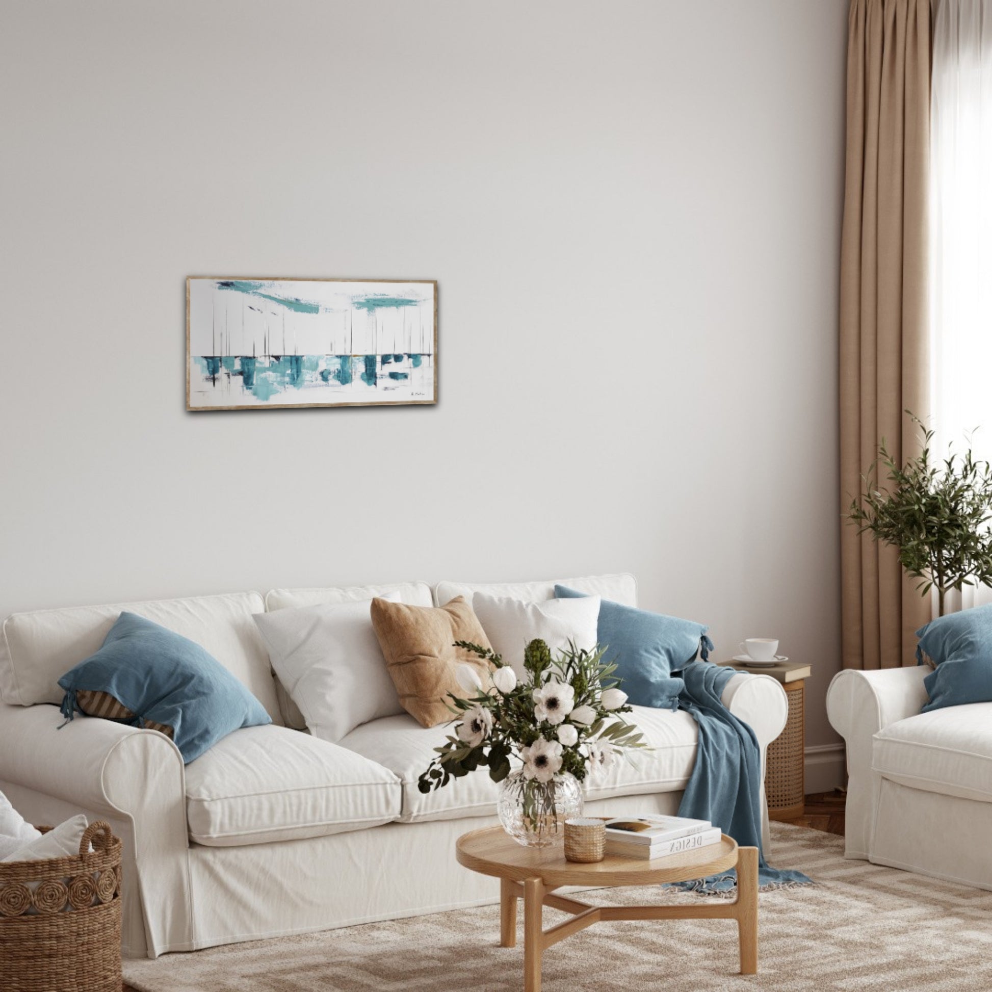 TABLEAU ARTISTE ADELINE METRO MER PLAGE