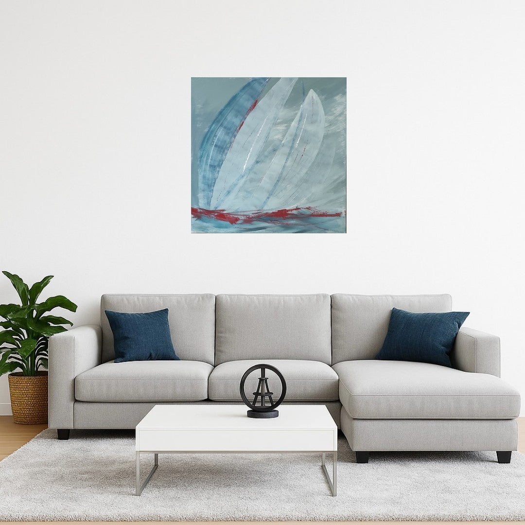 GRAND TABLEAU VOILES ET VOILIERS ARTISTE DE LA MER ADELINE METRO