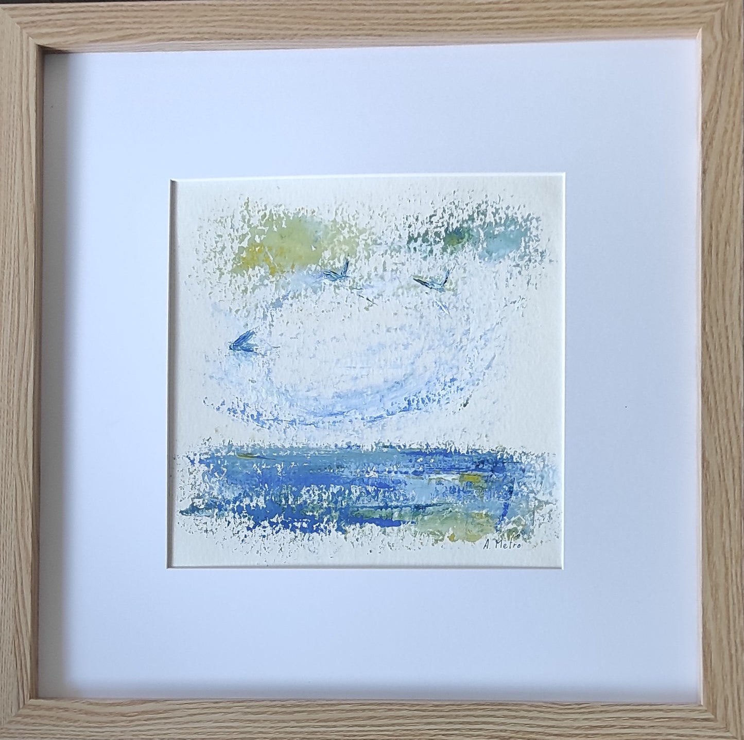 Œuvre encadrée : œuvre originale sur papier aquarelle.