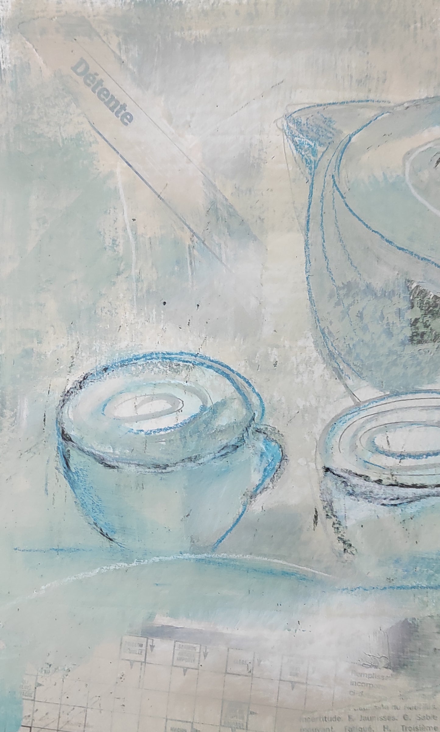 Relax - Collage and painting on art paper