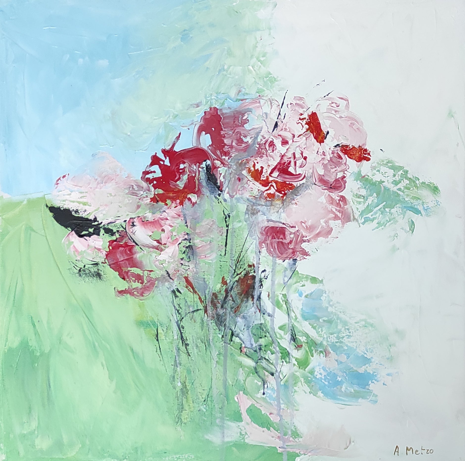 TOILE MODERNE DE FLEURS ADELINE METRO