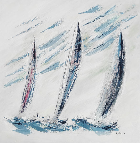tableau voilier artiste peintre Adeline Metro Cabourg