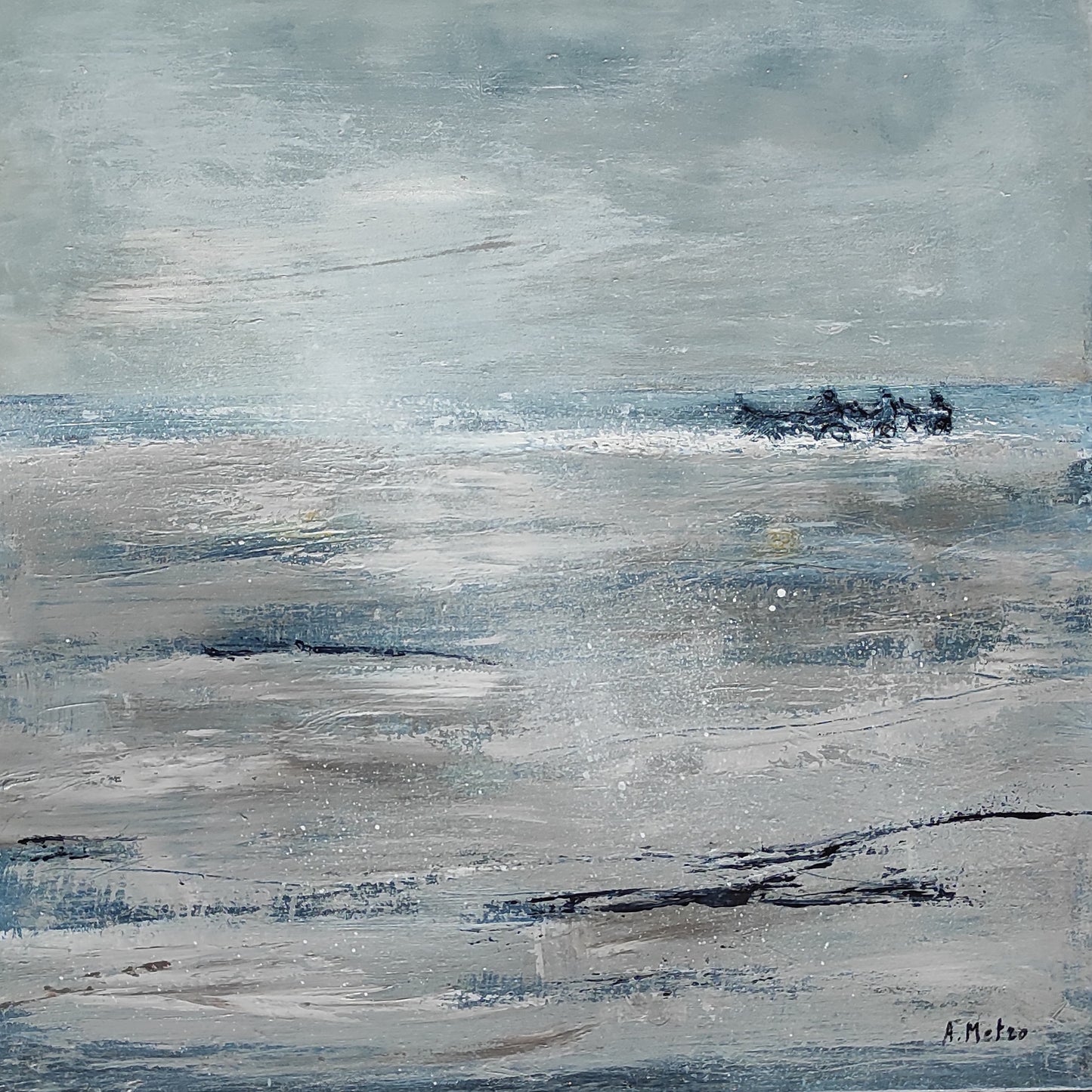 Cabourg beach original art Adeline Metro